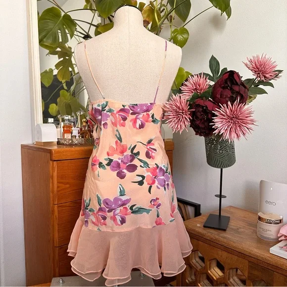 Vintage Victoria’s Secret gold tag peach Floral Lace Slip Dress - Picture 5 of 8